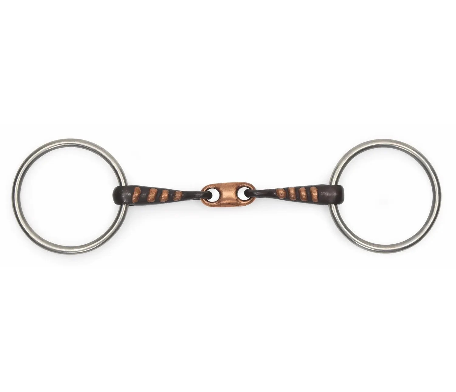 Shires Copper Lozenge Sweet Iron Snaffle With Raised Rib Bit 3 Shires Copper Lozenge Sweet Iron Snaffle With Raised Rib Bit
