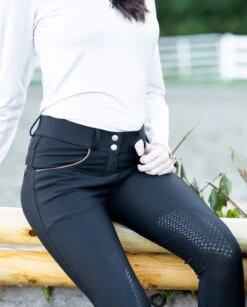 KL Select Gabrielle Breech 15 KL Select Gabrielle Breech -Equestrian Products Store KLSelectKPBlackCognacwHorse
