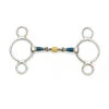 Blue Steel 2-Ring Gag With Loose Brass Roller Disks