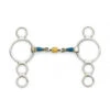 Blue Steel 3-Ring Gag With Loose Brass Roller Disks -Equestrian Products Store cnt32