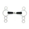 Stainless Steel Jointed Rubber Mouth 3-Ring Gag 2 Stainless Steel Jointed Rubber Mouth 3-Ring Gag -Equestrian Products Store cnt34