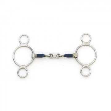 Blue Steel 2 Ring French Link Gag 3 Blue Steel 2 Ring French Link Gag