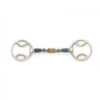 Blue Steel Loop Ring Gag With Brass Rollers 1 Blue Steel Loop Ring Gag With Brass Rollers -Equestrian Products Store cnt48